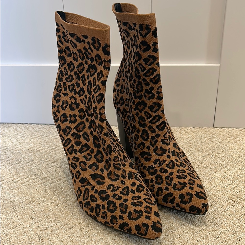 Mia Leopard Print Ankle Boots